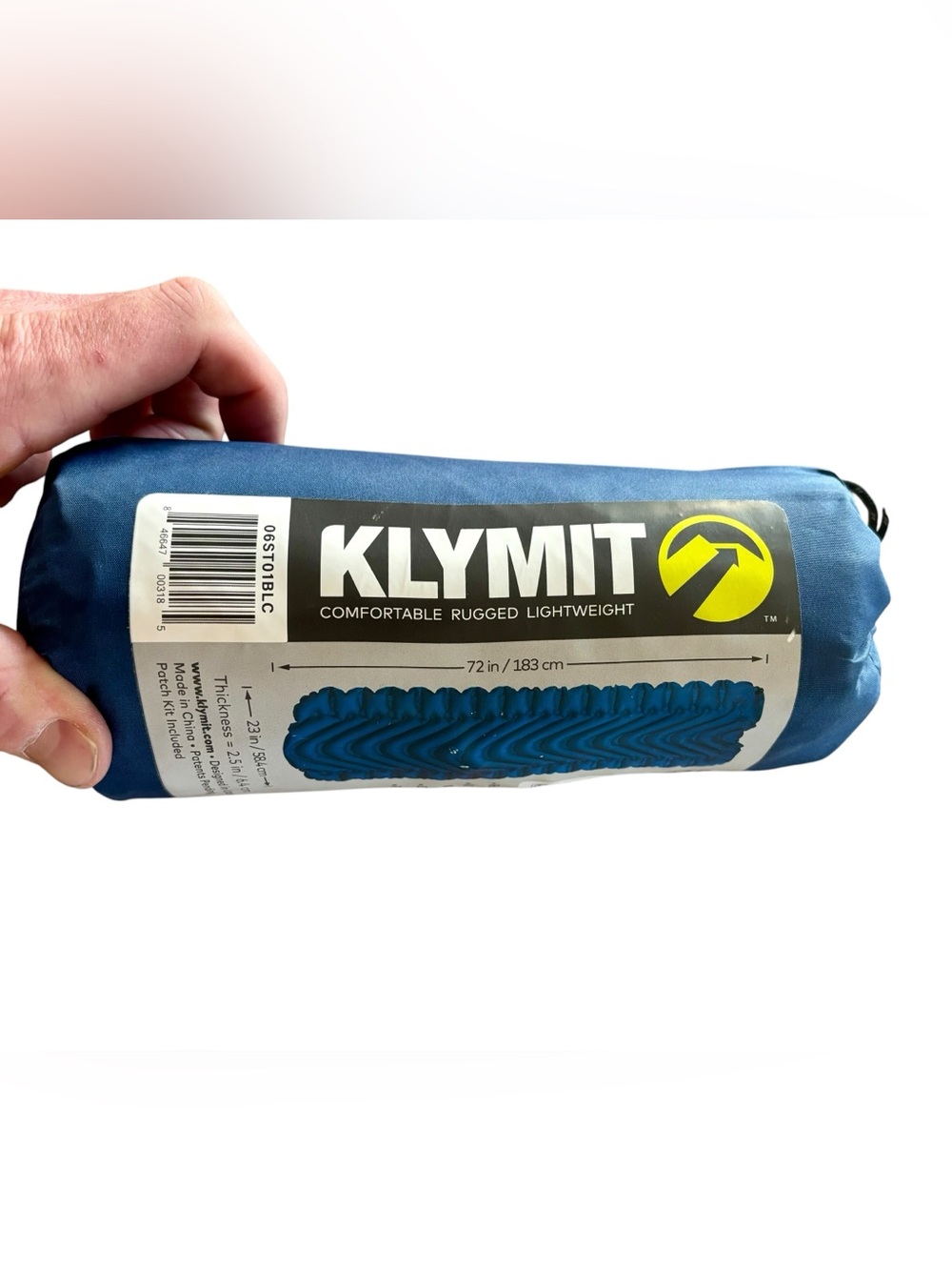 Klymit Lightweight Sleeping Pad Blue 23”X72”